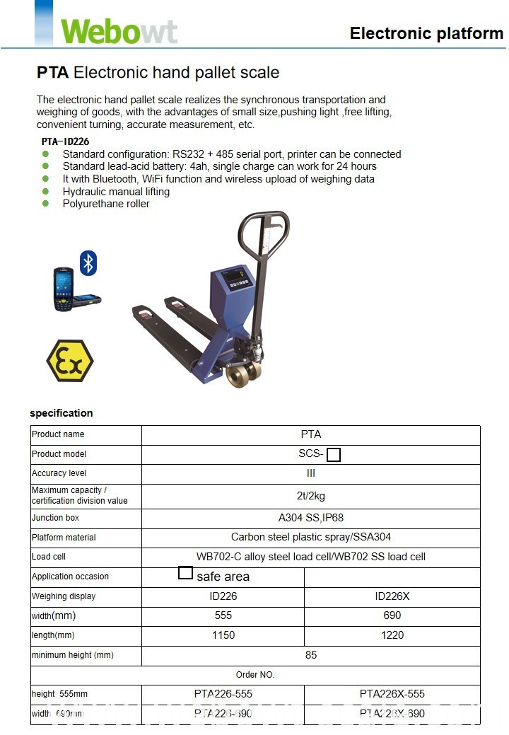 Hand Pallet Weighing Scale Hand Pallet Weighing Scale